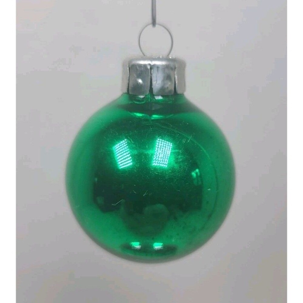 Vintage Solid Green East Germany Glass Christmas Ornament 1940's